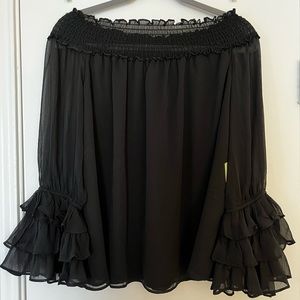 Black off shoulder blouse